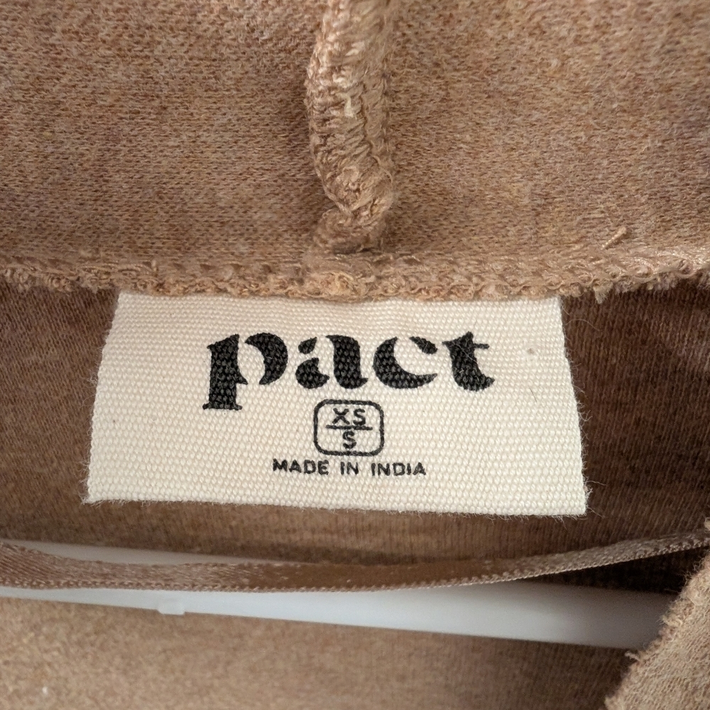 Pact Women's Airplane Cardigan Slouchy Tan Organic Cotton XS/S - Picture 4 of 5